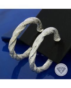 Spiral Creolen Ohrringe 750 / 18 Kt Gelb Wei&szlig; Gold