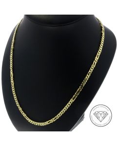 Flachpanzer Pfauenaugen Kette 585 / 14 Kt Gelb Gold 49 cm