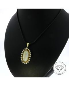 Opal Brillant 0,80 Carat Anh&auml;nger 585 / 14 Kt Gold