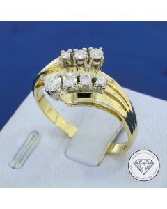 Brillant Diamant Ring 0,38 Carat 585 / 14 Kt Gelb Wei&szlig; Gold