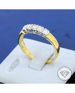 Brillant Ring 0,65 Carat 750 / 18 Kt Gelb Wei&szlig; Gold