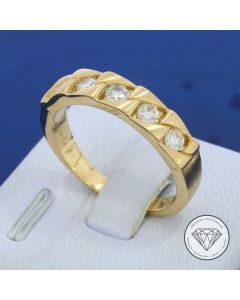 Brillant Ring 0,50 Carat 375 / 9 Kt Gelb Gold