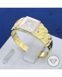 Solit&auml;r Brillant Ring 585 / 14 Kt Gelb Wei&szlig; Gold