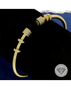 Gewinde Damen Armreif 585 / 14 Kt Gelb Gold 16,5 cm