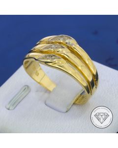 Diamant Ring 750 / 18 Kt Gelb Wei&szlig; Gold