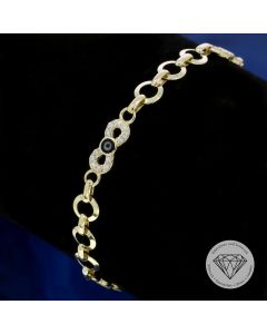 Damen "NAZAR" Armband 585 / 14 Kt Gelb Gold 18,5 cm