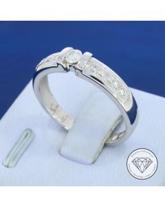 Brillant Ring 0,33 Carat 585 / 14 Kt Wei&szlig; Gold