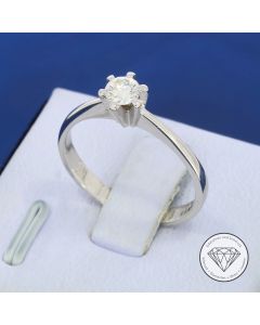Solit&auml;r Brillant Ring 0,25 Carat 750 / 18 Kt Wei&szlig; Gold