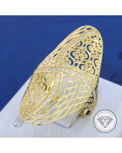Schiffchen Ring 585 / 14 Kt Gelb Gold
