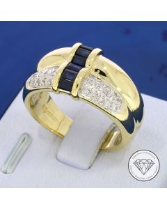 Brillant Saphir Ring 0,25 Carat 585 / 14 Kt Gold