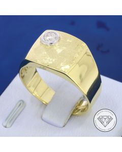 Brillant 0,15 Carat Solit&auml;r Siegel Ring 585 / 14 Kt Gold