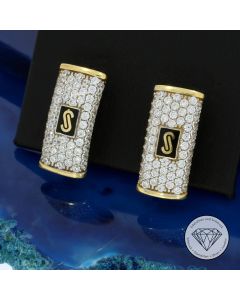 "Monaco Chain Classic" Ohrringe 585 / 14 Kt Gelb Wei&szlig; Gold