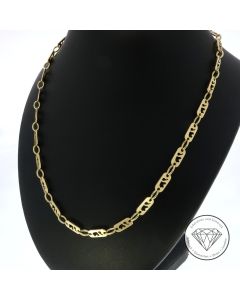 Elefanten Pl&auml;ttchen Kette 333 / 8 Kt Gelb Gold 45,5 cm