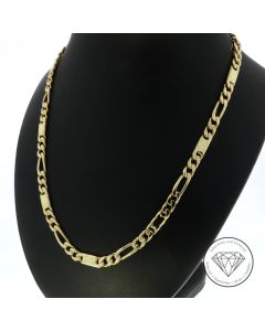Figaro Kette 585 / 14 Kt Gelb Gold 57,5 cm massiv