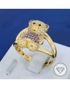 Teddy B&auml;r Ring 585 / 14 Kt Gelb Gold
