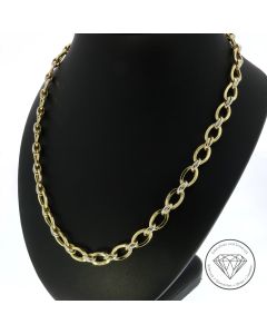 Anker Variant Kette 585 / 14 Kt Gelb Wei&szlig; Gold 50 cm