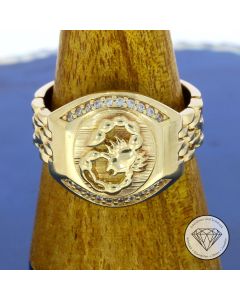 "Skorpion" Ketten Ring 585 / 14 Kt Gelb Gold