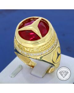 Edelstein Automobilia Stern Siegel Ring 585 / 14 Kt Gelb Gold