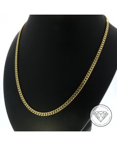 Panzer Kette massiv 333 / 8 Kt Gelb Gold 38 cm