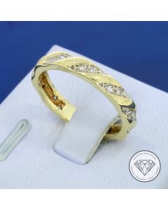 Brillant Spiral Ring 585 / 14 Kt Gelb Wei&szlig; Gold