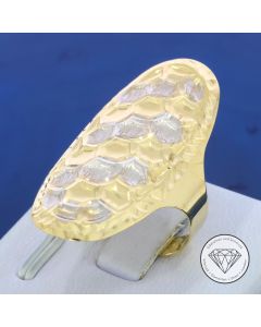 Bicolor Schiffchen Ring 585 / 14 Kt Gelb Wei&szlig; Gold