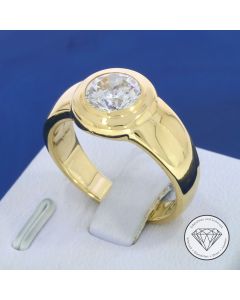 Solit&auml;r Ring 585 / 14 Karat Gelb Gold Handarbeit