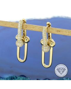 Steigb&uuml;gel Ohrringe Ohrh&auml;nger 585 / 14 Kt Gelb Gold