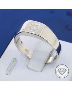 Solit&auml;r Brillant Ring 585 / 14 Kt Wei&szlig; Gold