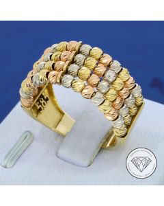 K&uuml;gelchen Ring 585 / 14 Kt Gelb Ros&eacute; Wei&szlig; Gold
