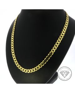 Massive Flachpanzer Kette 585 / 14 Kt Gelb Gold 50,0 cm