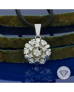 Brillant Diamant Anh&auml;nger 0,50 Carat 585 / 14 Kt Wei&szlig; Gold