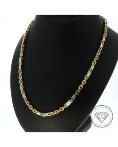 Anker Variant Kette 585 / 14 Kt Gelb Wei&szlig; Gold 61 cm