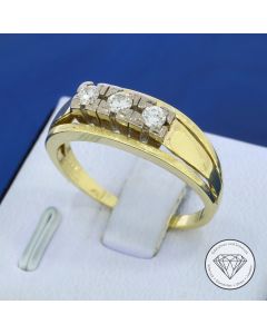 Brillant Ring 0,27 Carat 585 / 14 Kt Gelb Wei&szlig; Gold
