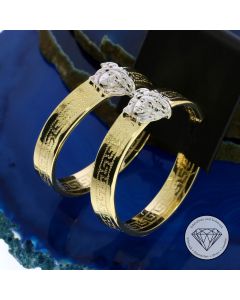 Medusa Greco Creolen 585 / 14 Kt Gelb- & Wei&szlig; Gold