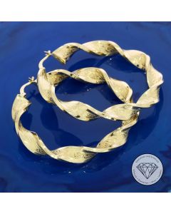 Greco Spiral Creolen Ohrringe 585 / 14 Kt Gelb Gold