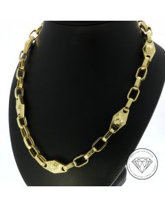 Greco Medusa Kette 585 / 14 Kt Gelb Gold 60,5 cm