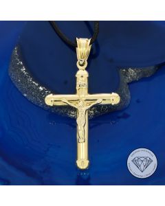 Kruzifix Kreuz Anh&auml;nger INRI 585 / 14 Kt Gelb Gold