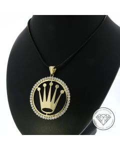 Kronen Anh&auml;nger 585 / 14 Kt Gelb Gold 49,8 mm