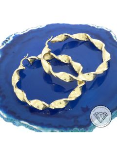 Greco Spiral Creolen Ohrringe 585 / 14 Kt Gelb Gold