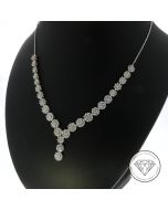 Collier Kette floral 750 / 18 Kt Weiß Gold 46 cm