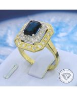 Diamant Saphir Ring 585 / 14 Kt Gold 2,01 Carat