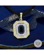 Diamant Saphir Anhänger 585 / 14 Kt Gold 2,14 Carat