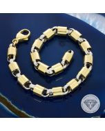 Bicolor Glieder Armband 585 / 14 Kt Gold