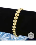 Brillant Armband 750 / 18 Kt Gelb Gold 1,50 Ct 18,5 cm