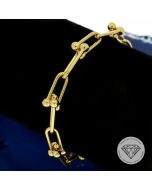 Steigbügel Armband 750 / 18 Karat Gelb Gold 17,5 cm