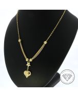 Herz Stern Collier Kette 585 / 14 KT Gelb Rosé Weiß Gold 43,5 - 44 cm